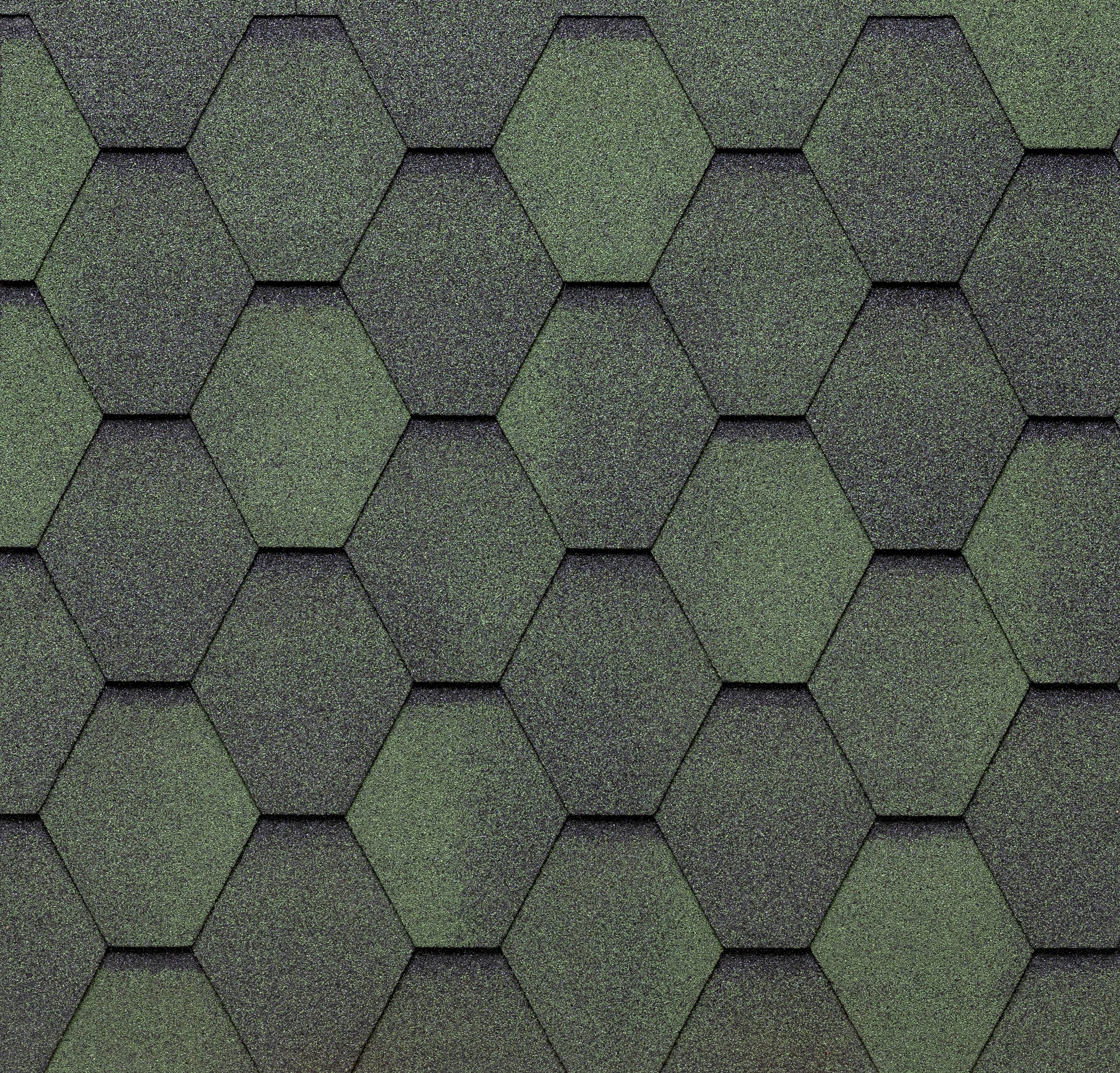 Битумная черепица TEGOLA Eco Roof Hexagonal Mixed Green