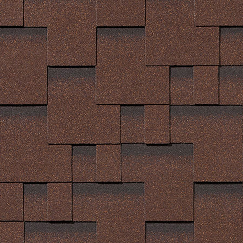 Битумная черепица RoofShield Classic Модерн коричневый с оттенением