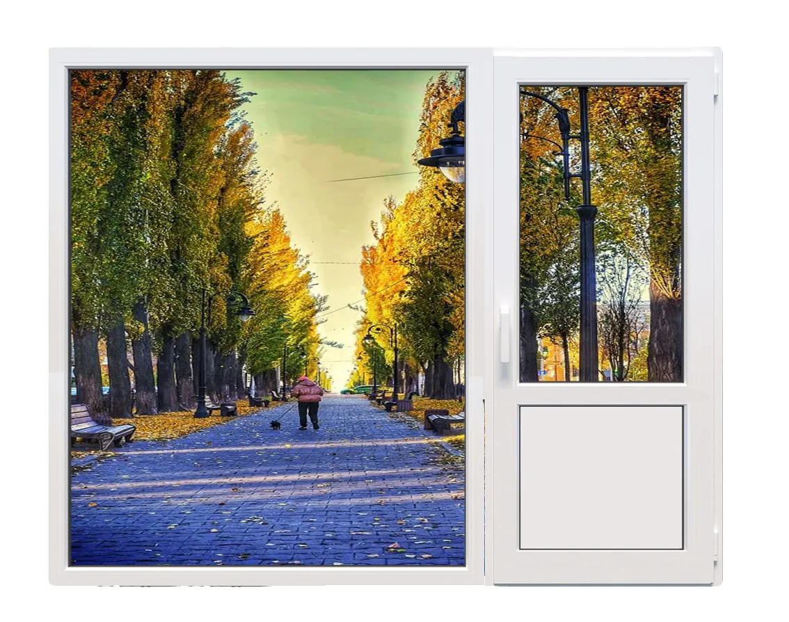 Балконный блок Glasso 5S с глухим панорамным окном в пол 2100 x 2000 мм